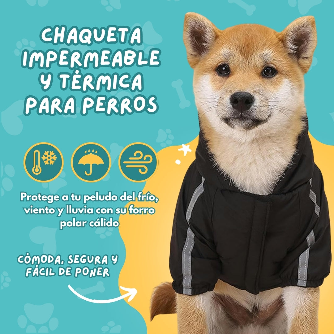 CHAQUETA TÉRMICA IMPERMEABLE PARA PERROS
